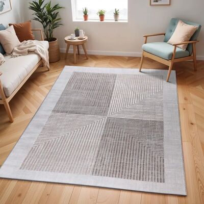 Surya Aitana Geometric Scandinavian Rug - 120x170cm - Beige & White - OEKO-TEX Surya Aitana Geometric Scandinavian Rug - 120x170cm - Beige & White - OEKO-TEX