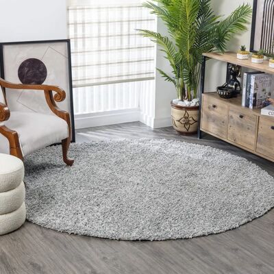 Surya - Runde Shaggy-Teppich - 200cm - Grau - OEKO-TEX 100 Surya - Runde Shaggy-Teppich - 200cm - Grau - OEKO-TEX 100