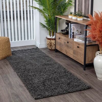 Tapis LIVABLISS Boracay Gris Foncé - Moelleux, Long Pile, Tissé à la Machine - Salon Tapis LIVABLISS Boracay Gris Foncé - Moelleux, Long Pile, Tissé à la Machine - Salon