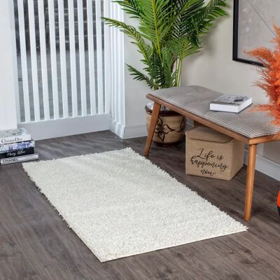 LILLY Shaggy Teppich - 160x220cm - Weiß - OEKO-TEX Standard 100 LILLY Shaggy Teppich - 160x220cm - Weiß - OEKO-TEX Standard 100