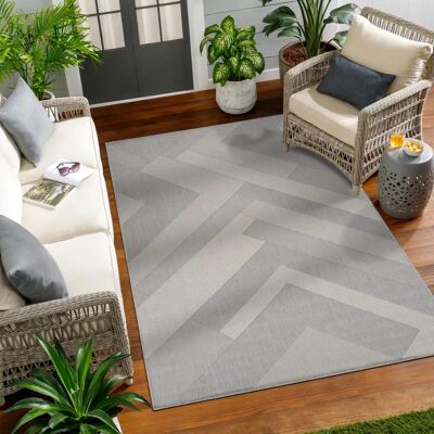 Surya - Outdoor Rug 120x170cm - Grey & Ivory - Summertime Surya - Outdoor Rug 120x170cm - Grey & Ivory - Summertime