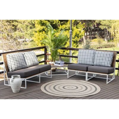 Surya - Outdoor Round Rug 100cm - Black & Brown Summertime Surya - Outdoor Round Rug 100cm - Black & Brown Summertime