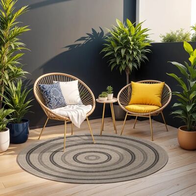 Surya Vloerkleed - Rond 160cm Beige Buiten Surya Vloerkleed - Rond 160cm Beige Buiten