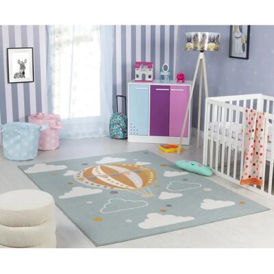 Surya Kinder-Teppich Heißluftballon - Multicolor Blau 120x170cm Surya Kinder-Teppich Heißluftballon - Multicolor Blau 120x170cm