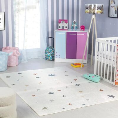 Surya Stella Kinderteppich - 160x213cm, Beige, Maschinenwaschbar - Teppich Surya Stella Kinderteppich - 160x213cm, Beige, Maschinenwaschbar - Teppich