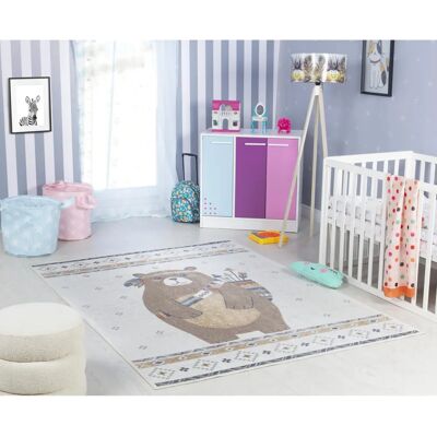 Surya - Beige and Brown Baby Room Washable Rug - 80x150cm Surya - Beige and Brown Baby Room Washable Rug - 80x150cm