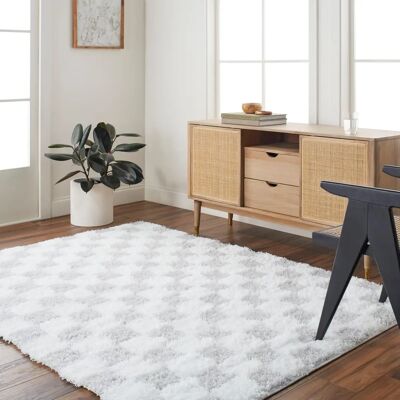 Surya WILLA - Modern shaggy rug, ivory/grey, 160x220cm - Rug Surya WILLA - Modern shaggy rug, ivory/grey, 160x220cm - Rug
