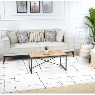 Tapis Blanc Moderne Surya - Style Scandinave, Boho, 200x275cm - Publicité Tapis Blanc Moderne Surya - Style Scandinave, Boho, 200x275cm - Publicité