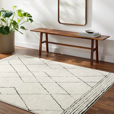 Surya Hannah Black Ivory Geometric Berber Rug - Interior Type Surya Hannah Black Ivory Geometric Berber Rug - Interior Type