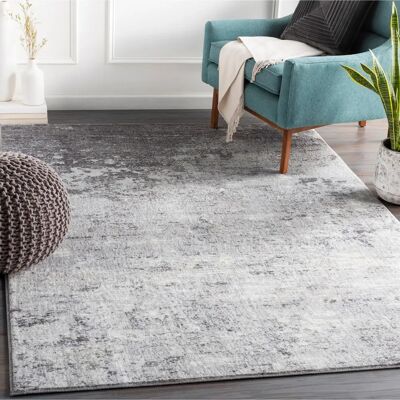 Surya Abstrakt Moderner Teppich - 140x200cm - Grau/Weiß Surya Abstrakt Moderner Teppich - 140x200cm - Grau/Weiß