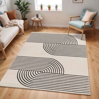 LIVABLISS Scandinavian Modern Black/White Rug - Interior LIVABLISS Scandinavian Modern Black/White Rug - Interior