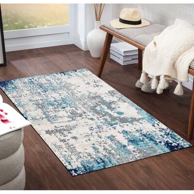 SURYA Model Sarah - Modern Rug, 80x150cm, White & Blue SURYA Model Sarah - Modern Rug, 80x150cm, White & Blue