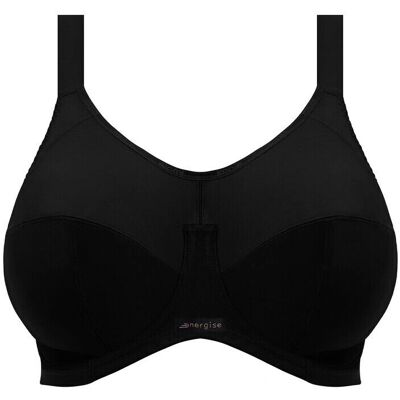 Elomi Energise Black Sports Bra - Full Coverage Support - 36K Elomi Energise Black Sports Bra - Full Coverage Support - 36K