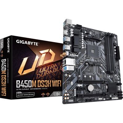 GIGABYTE B450M DS3H WIFI Motherboard - AMD B450 Socket AM4 Micro ATX GIGABYTE B450M DS3H WIFI Motherboard - AMD B450 Socket AM4 Micro ATX