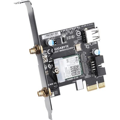 GIGABYTE GC-WBAX200 Netzwerkkarte - Wi-Fi 6, Bluetooth, PCIe GIGABYTE GC-WBAX200 Netzwerkkarte - Wi-Fi 6, Bluetooth, PCIe