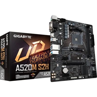 Placa mãe Gigabyte A520M S2H - Socket AMD AM4, micro ATX, DDR4, M.2, HDMI/DVI Placa mãe Gigabyte A520M S2H - Socket AMD AM4, micro ATX, DDR4, M.2, HDMI/DVI