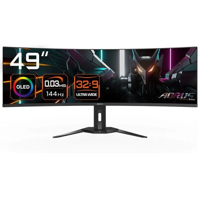 GIGABYTE AORUS CO49DQ - Monitor UWQHD de 49 polegadas - Preto GIGABYTE AORUS CO49DQ - Monitor UWQHD de 49 polegadas - Preto