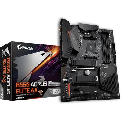 GIGABYTE B550 AORUS ELITE AX - Placă de bază AMD B550 cu Dual M.2, WiFi 6 GIGABYTE B550 AORUS ELITE AX - Placă de bază AMD B550 cu Dual M.2, WiFi 6