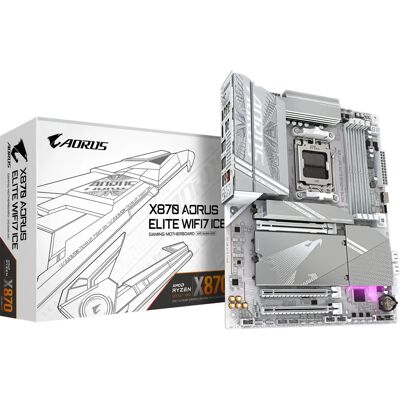 GIGABYTE X870 AORUS ELITE WIFI7 ICE AMD X870 - Carte mère ATX GIGABYTE X870 AORUS ELITE WIFI7 ICE AMD X870 - Carte mère ATX