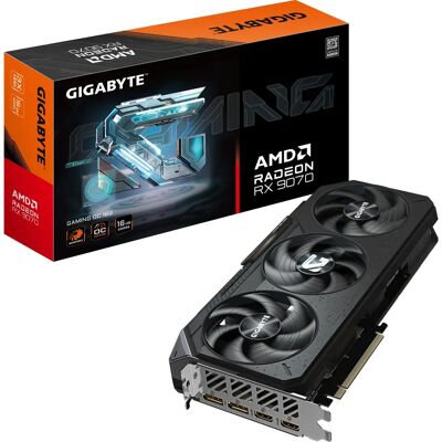 GIGABYTE Radeon RX 9070 GAMING OC 16G - Placa gráfica de alto desempenho GIGABYTE Radeon RX 9070 GAMING OC 16G - Placa gráfica de alto desempenho
