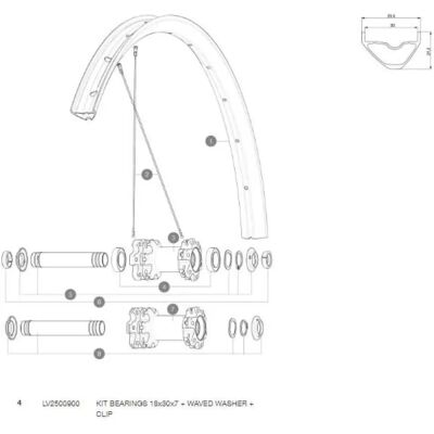 Cuscinetti mozzo anteriore Mavic - 18x30x7 mm, 2 pezzi Cuscinetti mozzo anteriore Mavic - 18x30x7 mm, 2 pezzi