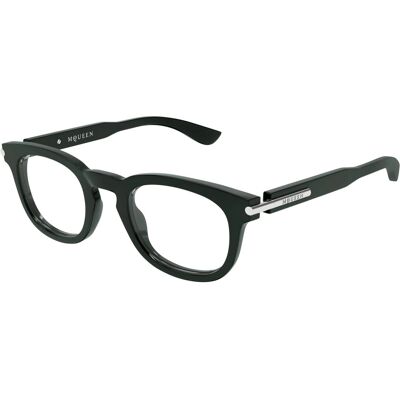 Alexander McQueen Men AM0498O 004 Round Green Transparent Acetate Eyewear - Eyewear Alexander McQueen Men AM0498O 004 Round Green Transparent Acetate Eyewear - Eyewear