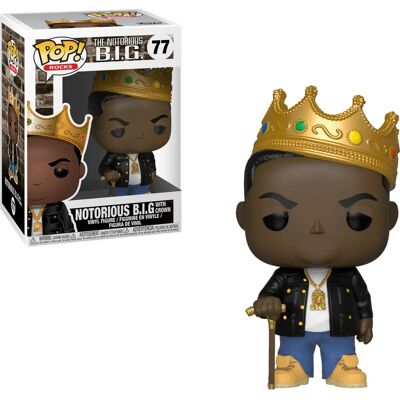Figura de vinil Funko Biggie Smalls com coroa - Série Pop! Rocks Figura de vinil Funko Biggie Smalls com coroa - Série Pop! Rocks