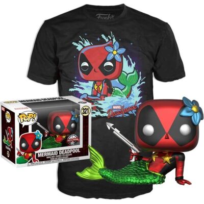 Set Funko Marvel Deadpool Sirena - Action Figure & T-shirt Set Funko Marvel Deadpool Sirena - Action Figure & T-shirt
