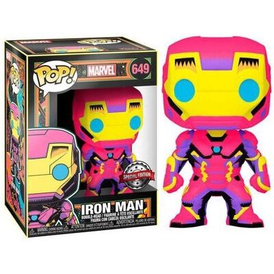 Funko Pop Iron Man Black Light Exclusivo EUA - Figura colecionável Funko Pop Iron Man Black Light Exclusivo EUA - Figura colecionável