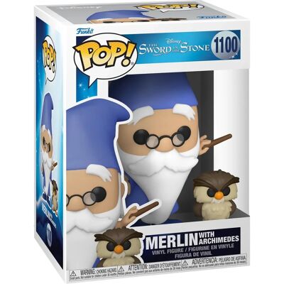 Funko Merlin avec Archimedes Figurine en Vinyle - L'épée dans la pierre - Publicité Funko Merlin avec Archimedes Figurine en Vinyle - L'épée dans la pierre - Publicité