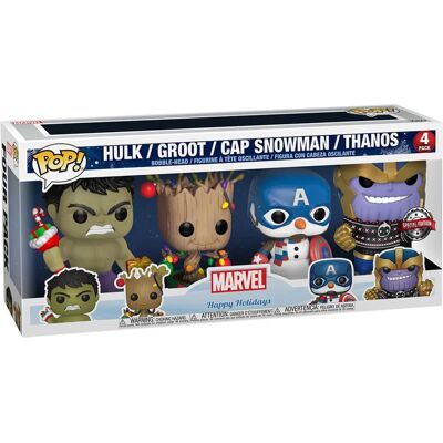 Funko Pop! Pacchetto Esclusivo di 4 Festività Felici - Marvel (51796) Funko Pop! Pacchetto Esclusivo di 4 Festività Felici - Marvel (51796)