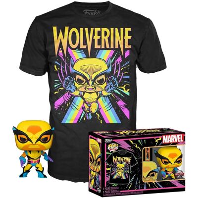 Funko Wolverine Luz Negra Camiseta y Figura - Marvel Funko Wolverine Luz Negra Camiseta y Figura - Marvel