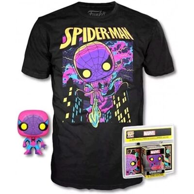 Funko Spider-Man Blacklight Juguete & Camiseta Infantil - Pack Funko Spider-Man Blacklight Juguete & Camiseta Infantil - Pack