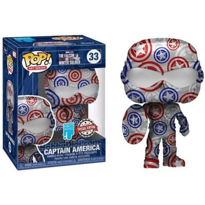 Funko Pop! Art Series: Marvel El Halcón y el Soldado de Invierno - Capitán América N°33 Funko Pop! Art Series: Marvel El Halcón y el Soldado de Invierno - Capitán América N°33