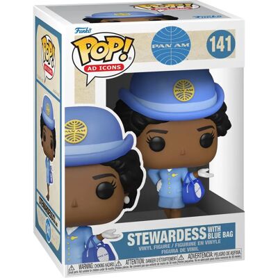 Funko Pop! Hôtesse Pan Am avec Sac Bleu - 9,5 CM Funko Pop! Hôtesse Pan Am avec Sac Bleu - 9,5 CM