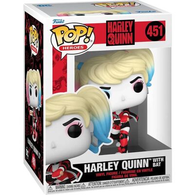 Funko Pop! Heróis: Harley Quinn - Harley Quinn com bastão 451 Funko Pop! Heróis: Harley Quinn - Harley Quinn com bastão 451