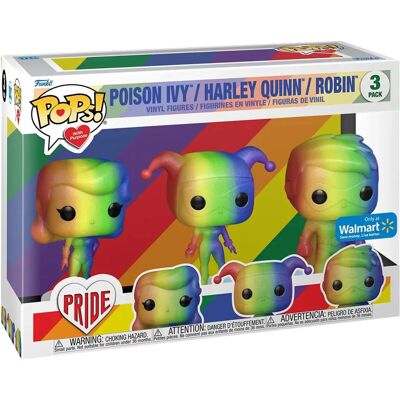 Funko Pop! Poison Ivy, Harley Quinn & Robin Pride 2022 - DC Funko Pop! Poison Ivy, Harley Quinn & Robin Pride 2022 - DC