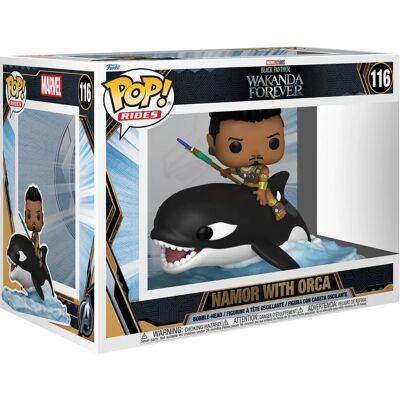 Funko Pop! Rides: Marvel Black Panther Wakanda Forever - Namor Con Orca N°116 Funko Pop! Rides: Marvel Black Panther Wakanda Forever - Namor Con Orca N°116