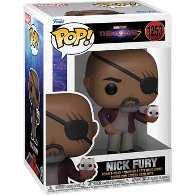 Funko Pop! Marvel The Marvels 2023 - Nick Fury avec Flerkitten Funko Pop! Marvel The Marvels 2023 - Nick Fury avec Flerkitten