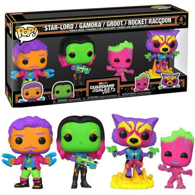 Funko Pop Guardiani della Galassia: Volume 2 US Ex Blacklight 4pk - Action Figures Funko Pop Guardiani della Galassia: Volume 2 US Ex Blacklight 4pk - Action Figures