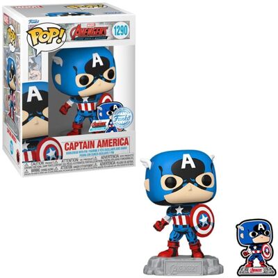 Funko POP! Marvel: A60- Capitán América con Pin en Esmalte - Exclusivo Funko POP! Marvel: A60- Capitán América con Pin en Esmalte - Exclusivo