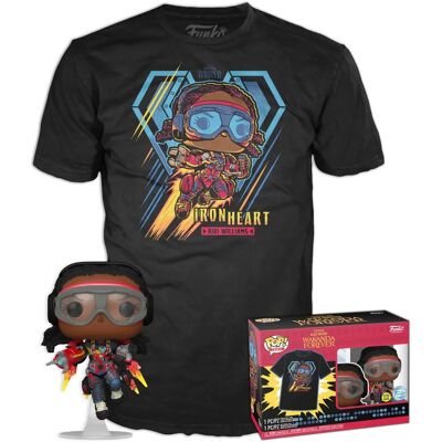 Funko Black Panther Ironheart MK1 Figurine & T-Shirt Set - Publicité Funko Black Panther Ironheart MK1 Figurine & T-Shirt Set - Publicité