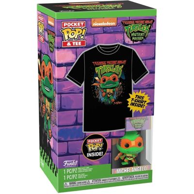 Funko Pocket Pop! Michelangelo TMNT - Figura y Camiseta Funko Pocket Pop! Michelangelo TMNT - Figura y Camiseta