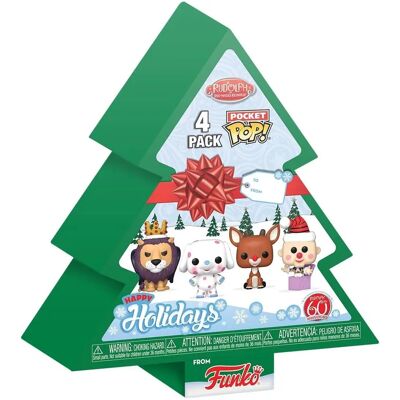 Funko Rudolph Árbol de Navidad Pocket Pop! 4-Pack Funko Rudolph Árbol de Navidad Pocket Pop! 4-Pack