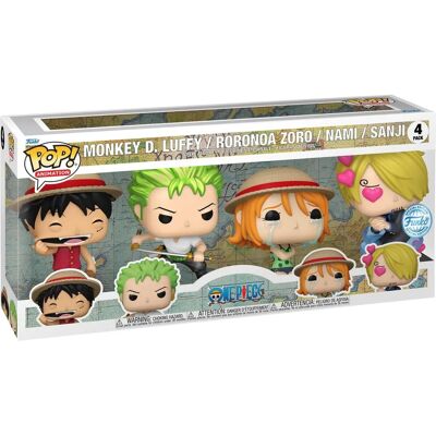 Funko Luffy Zoro Nami Sanji - Figurines de Collection - 4 Pack - Publicité Funko Luffy Zoro Nami Sanji - Figurines de Collection - 4 Pack - Publicité