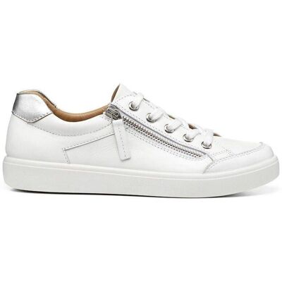 Hotter Chase II Leather Trainers - White - Wide Fit - Casual Shoes Hotter Chase II Leather Trainers - White - Wide Fit - Casual Shoes
