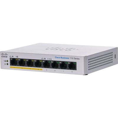 Switch non géré Cisco CBS110-8PP-D 8 ports Ethernet Gigabit - PME - Publicité Switch non géré Cisco CBS110-8PP-D 8 ports Ethernet Gigabit - PME - Publicité