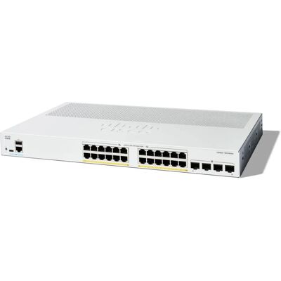 Cisco Catalyst 1300-24P-4G Managed Switch - 24 Port Gigabit PoE+ - Rack-Mountable Cisco Catalyst 1300-24P-4G Managed Switch - 24 Port Gigabit PoE+ - Rack-Mountable