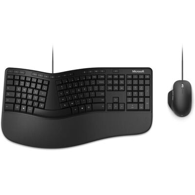 Microsoft Ergonomiskt Skrivbordsset - Tangentbord och Mus för Kontor Microsoft Ergonomiskt Skrivbordsset - Tangentbord och Mus för Kontor