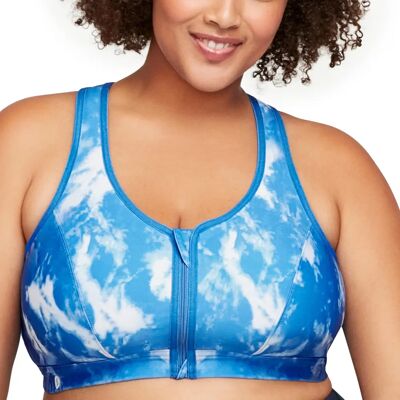 Glamorise Nr. 9266 Batik blue/white Supportive Sports Bra Glamorise Nr. 9266 Batik blue/white Supportive Sports Bra